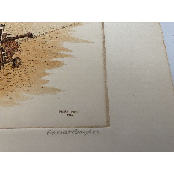 Phleat Boyd Art Listed Artist Signed & Numbered Print Golden Grain Oklahoma RARE - Picture 7 of 12